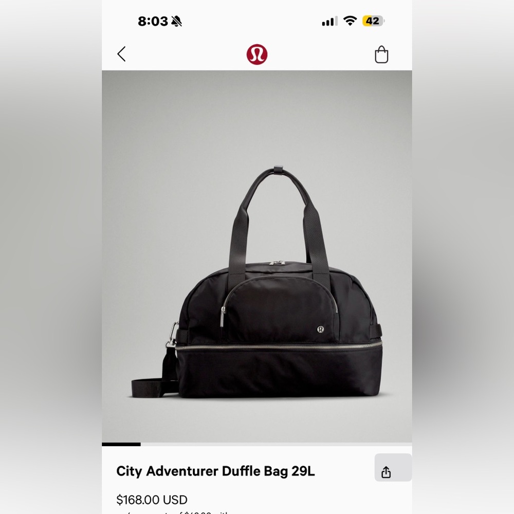 Lululemon duffel bag